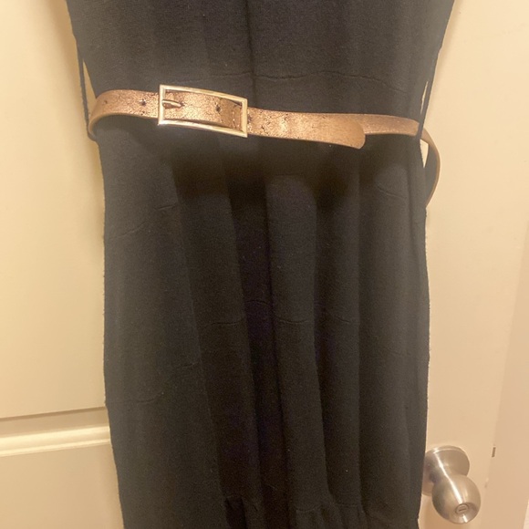 Very thin sweater like cute little black dress.  Belt is worn! - Picture 2 of 6